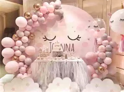 Unicorn adult children Baby Full Moon birthday background cloth party photo poster wall balloon decoration dessert table