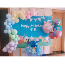  Peppa Pig George cartoon animation childrens 100th Birthday party photography poster background layout dessert table layout