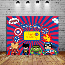  Avengers hero childrens male treasure birthday party background cloth poster wall custom dessert table decoration layout