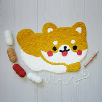 Poke embroidered firewood dog dog carpet material bag handmade DIY Pier embroidered floor mat beginner embroidery home gift