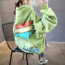 Gestational Maternity Dress Womens Autumn Winter Plus Suede Thickened Loose not in the Korean version of the Long Fashion Boomer Blouse Jacket