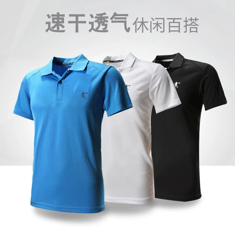 Áo thun nam tay ngắn Jordan Đen 2019 áo thun thể thao mùa hè mới, áo thun ngắn tay khô nhanh tay - Áo polo thể thao