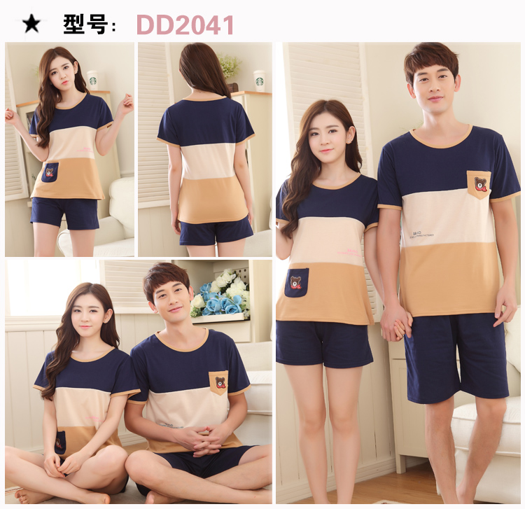 Có thể mặc cotton vài bộ đồ ngủ mùa hè ngắn tay của phụ nữ cotton đồ ngủ nam giới và phụ nữ mỏng mùa hè phục vụ nhà phù hợp với đồ bộ mùa hè cho nam nữ