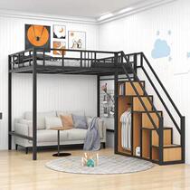 Nordic Iron Art Double Bed Hanging Bed Simple Modern Dormitory Multi-function Apartment Going to Bed Over-Bed