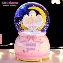 Dream girl Angel Princess crystal ball music box rotating music box ornaments little girl childrens birthday gift