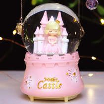 Princess girl Crystal Ball Music Box dream glass ball girl rotating music box childrens birthday gift ornaments