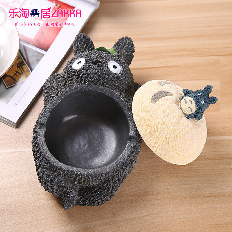 Multi-function ashtray with lid Living room bedroom home anti-fly ash seal Personality cute trend Home fashion