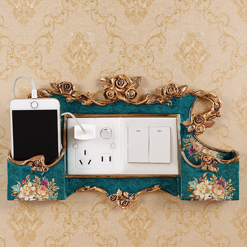 European pastoral switch stickers double switch wall stickers American home wall decoration multi-function mobile phone charging stand creative