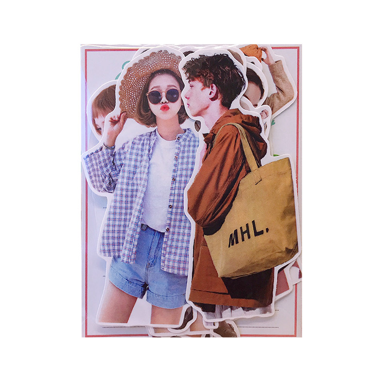 Loluo's junk journal ملصقات دفتر الأستاذ الرجعية الأوروبية والأمريكية مجلة عارضة الأزياء مواد دفتر الأستاذ للفتيات