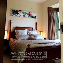 European-style American bed pastoral solid wood double bed retro bed 1 5 1 8 meters adjacent style hydraulic high box wedding bed