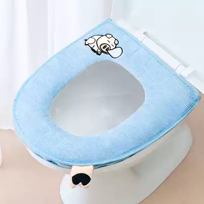 Toilet cushion toilet seat gasket household plush winter toilet seat toilet cover universal zipper cute toilet pad