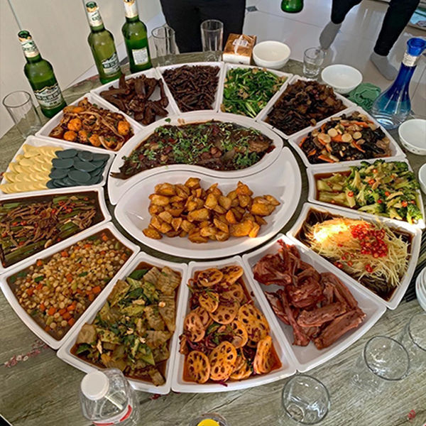 New Year's Eve Dinner Set Tableware Round Table Platter Combination Plate Reunion Dinner Banquet Commercial Set Platter