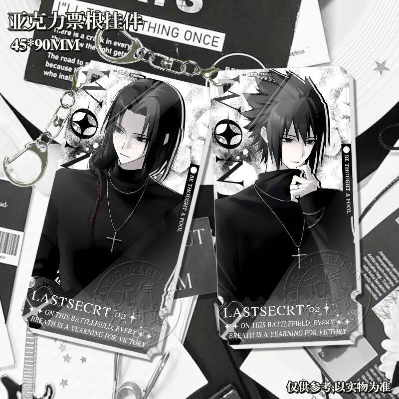 Uchiha Itachi Sasuke Fan Acrylic Ticket Holder Pendant Naruto Merchandise Standee Free Pass Card