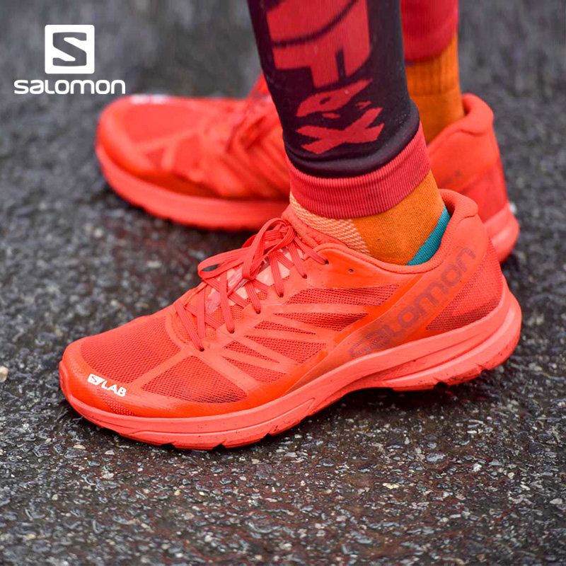 salomon red shoes
