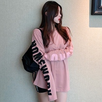 1M dance room with jazz dance jazz street dance performance costume loose long sleeve T-shirt female letter print tide