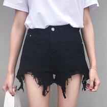 Jazz dancing pants fashion Joker high waist hole denim shorts women loose thin legs hot pants women Summer