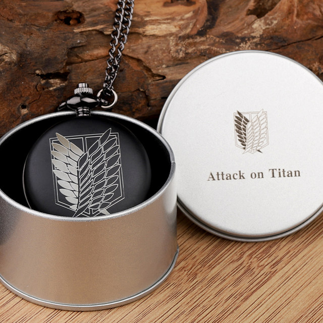 Attack on Titan Pocket Watch Commander Wings of Freedom Necklace Watch Animation Peripheral Free engraving Men's gift