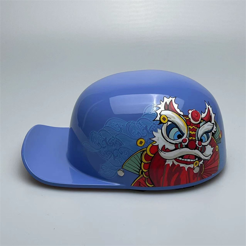 Hip hop Halle retro safety helmet male and female personality electric car Duck Tongue Hat Casual Light Locomotive Half Armor