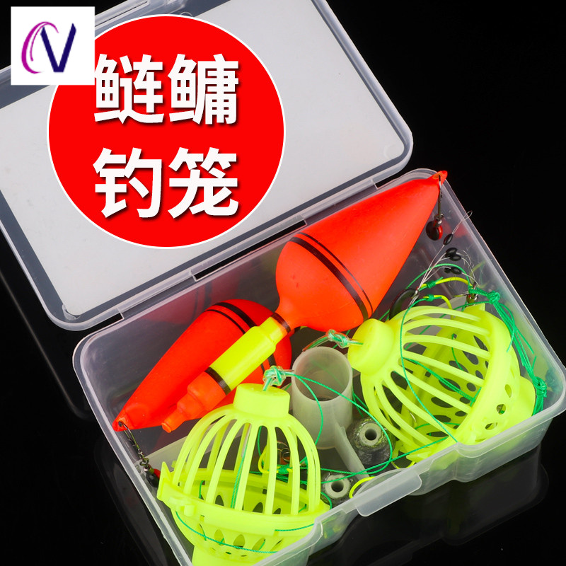Lantern fishing floating fishing hook silver carp bighead bait with cage line group special water monster flower basket explosion hook set finished artifact