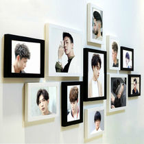 Hair salon decoration background wall barbershop hanging painting wall painting Hair salon combination photo frame photo wall European and American hot dyeing