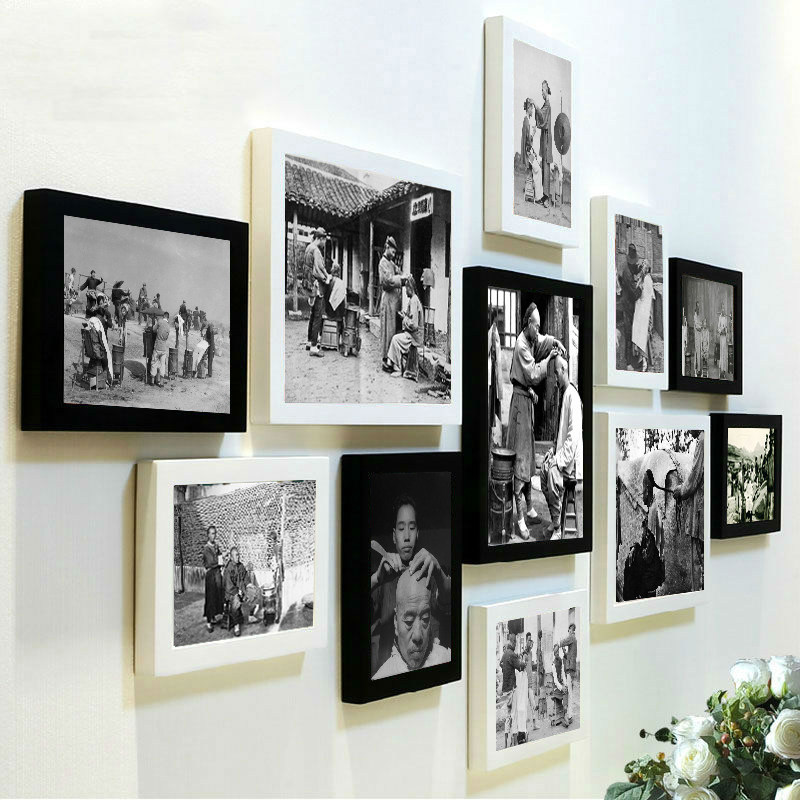 Professional hair salon modern photo wall decoration painting retro photo frame wall photo frame creative wall combination photo wall