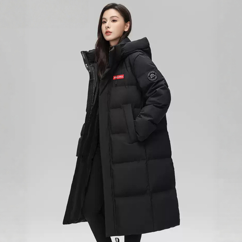 Wang Yibo's Same Style down Jacket, Mid-Length, Thickened, Over-The-Knee, Unisex Couple Casual Cotton Coat, Warm and Cold-Resistant