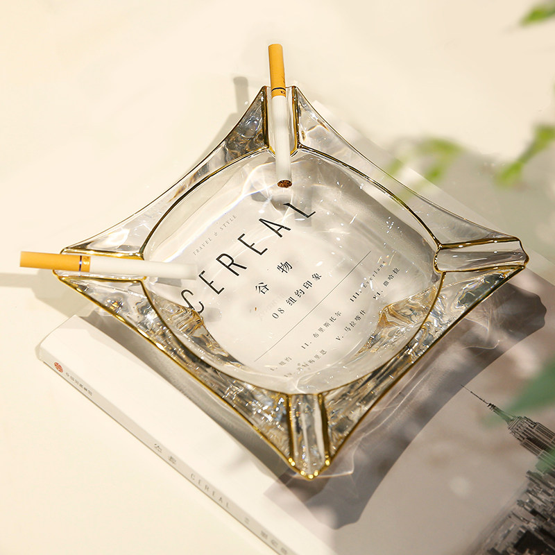 Fashion Creative Tobacco Ashtray Home Living Room Sketch Phnom Penh Crystal Glass Modern Office Tea Table Light Extravagant