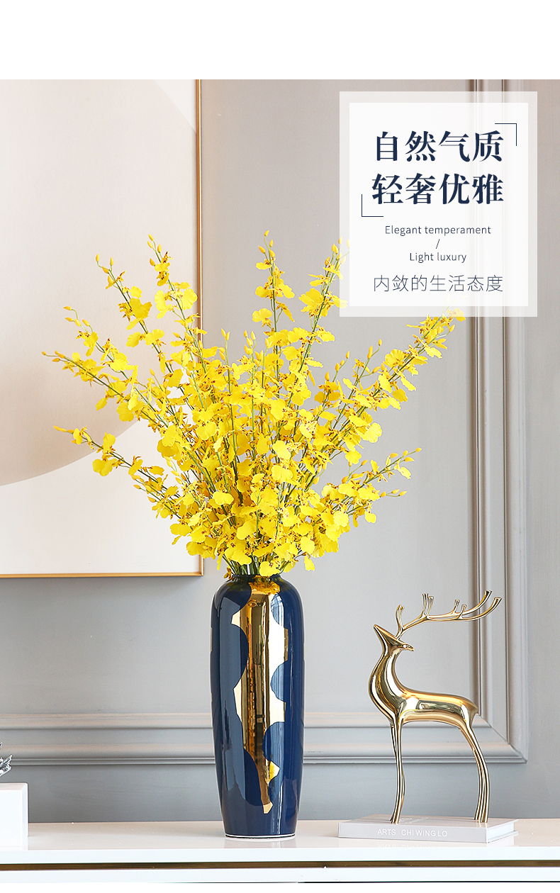 New Chinese style living room light key-2 luxury ceramic vase furnishing articles flower arranging TV ark, creative household decoration flower table decorations