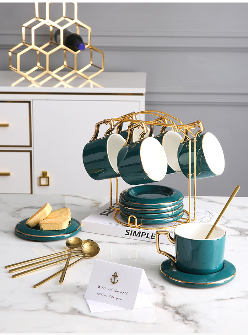 The see light coffee cup suit modern key-2 luxury home small European - style key-2 luxury English afternoon tea tea cups and saucers ceramic cup