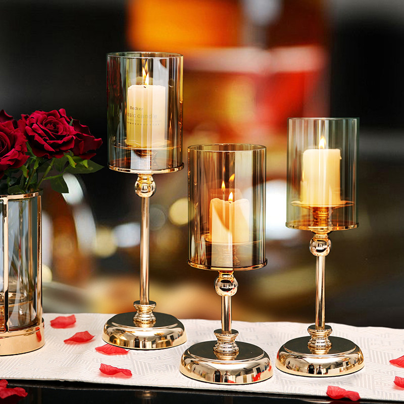 European-style candlestick ornaments light luxury romantic candlelight dinner props atmosphere decoration supplies Nordic West table home
