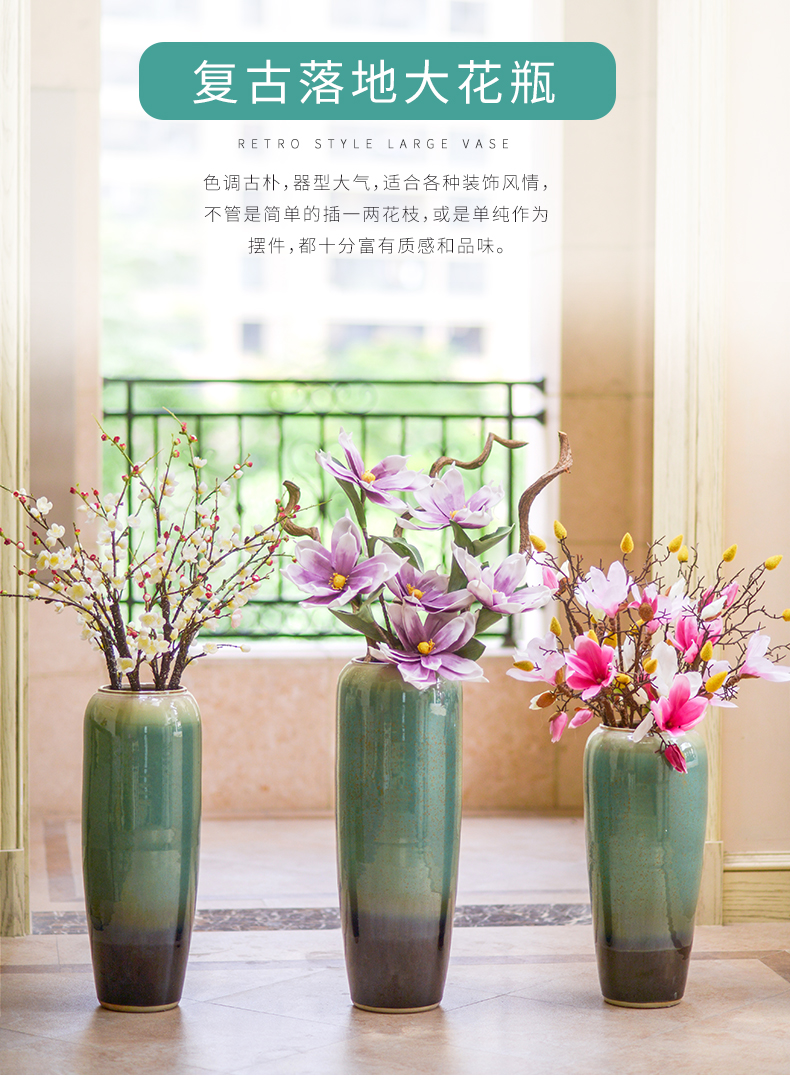 New Chinese style porch ground vase furnishing articles large household ceramics flower arrangement sitting room decoration on both sides of Europe type TV ark