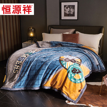 Hengyuanxiang double-layer thickened warm blanket autumn and winter plus velvet blanket double-layer Raschel blanket lunch break sleeping blanket