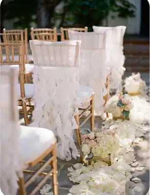 Outdoor wedding chair back decoration slub chair decoration outdoor wedding slub chair slub chair chair cover 10