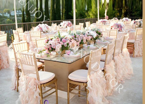 Outdoor Wedding Chair Back Decoration Yarn Chair Cover Bamboo Knuckle Chair Back Decoration Yarn Chair Cover Wedding Banquet 10