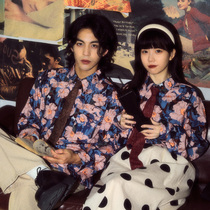 Wine balls ALOHA retro Hong Kong style Hawaiian couple flower shirt # Please dont pretend to ignore