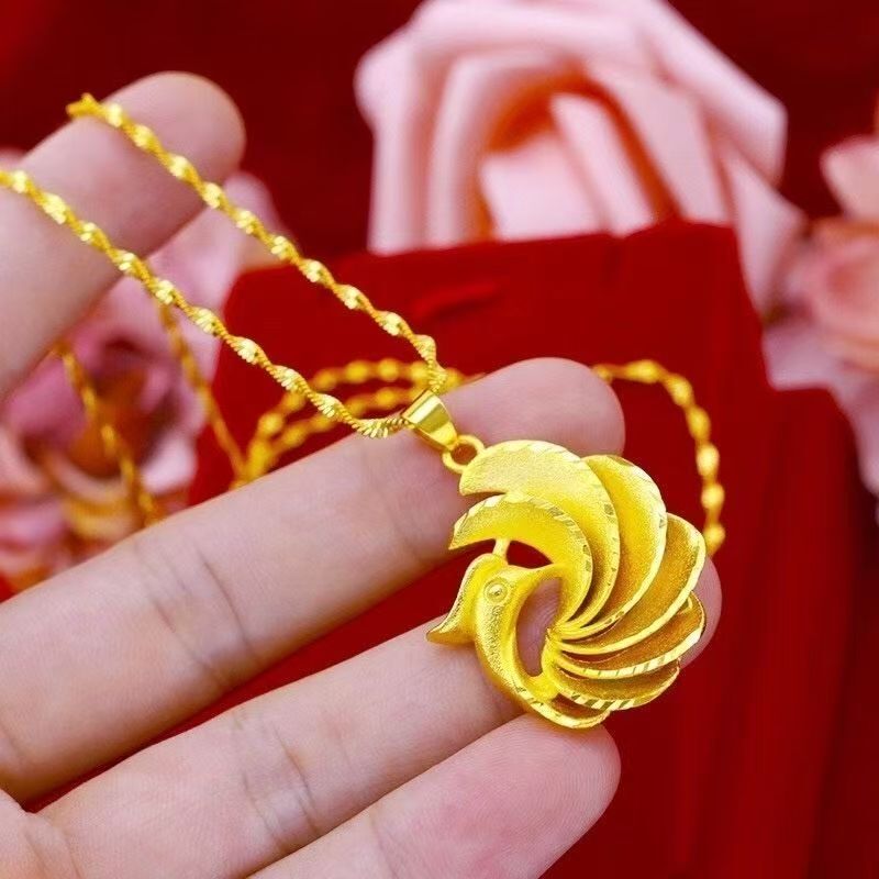 Vintage Peacock Necklace Sand Gold Luxurious Ethnic Style Versatile Simple Clavicle Chain Copper Plated Alloy Ins Valentine's Day Vintage Peacock Necklace Sand Gold Luxurious Ethnic Style Versatile Simple Clavicle Chain Copper Plated Alloy Ins Valentine's Day