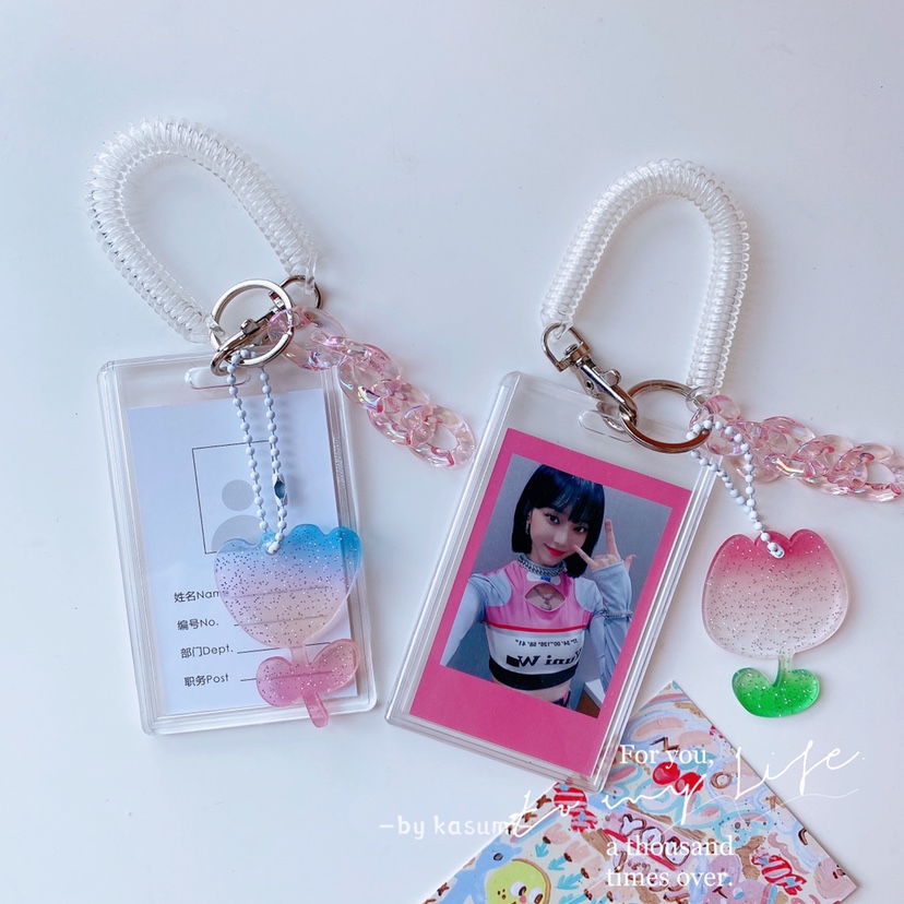 Original shiny tulip gutter hanging star transparent acrylic card bus card campus license card