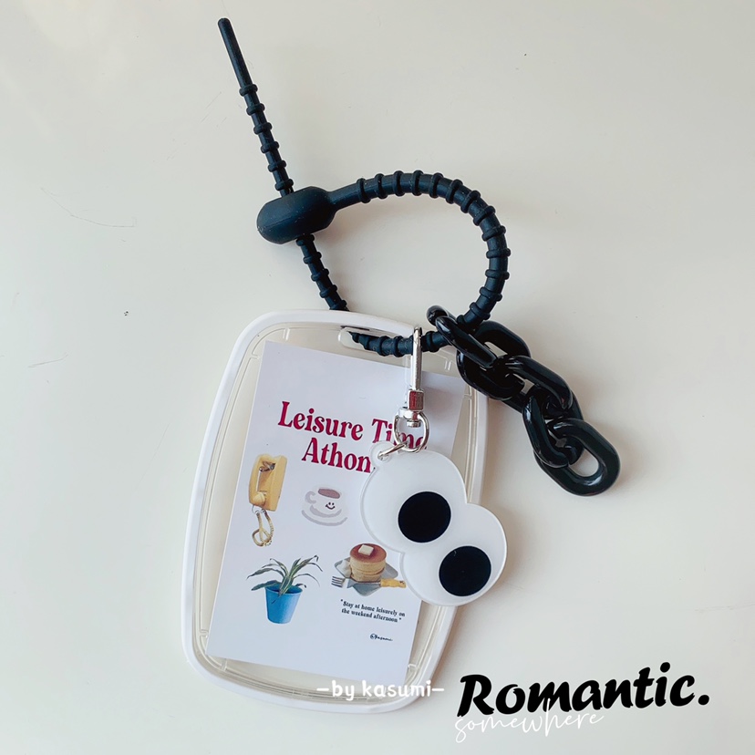 Original Big Eyed Cute Pearl Cute Transparent Couple Bus Access Control Car Key Campus Document Work License Plate Meal Cutting Sleeve 