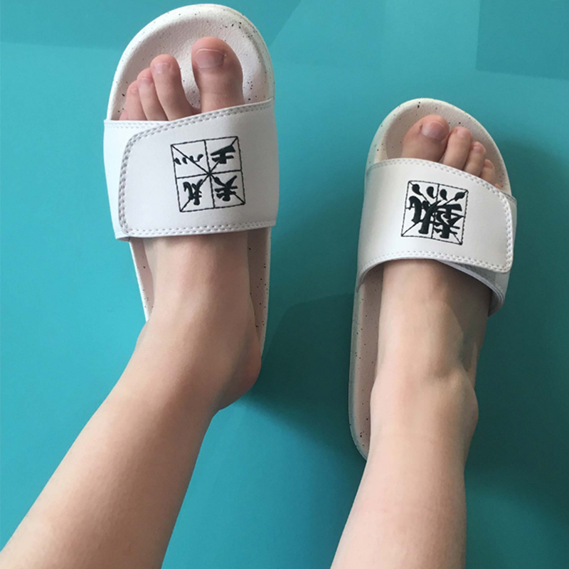 Li Ning slippers men's summer new hot theme splashing ink couples luminous trend outdoor sandals AGAM007