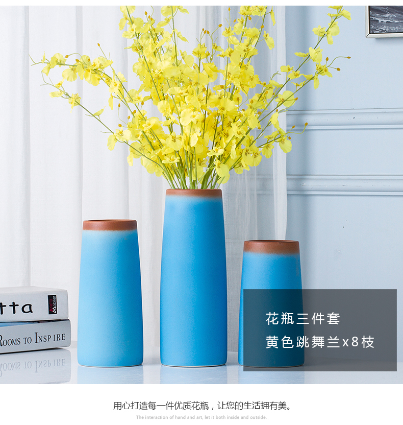 Jingdezhen boreal Europe style furnishing articles contracted wind blue vase sitting room tea table desktop flower vase vase