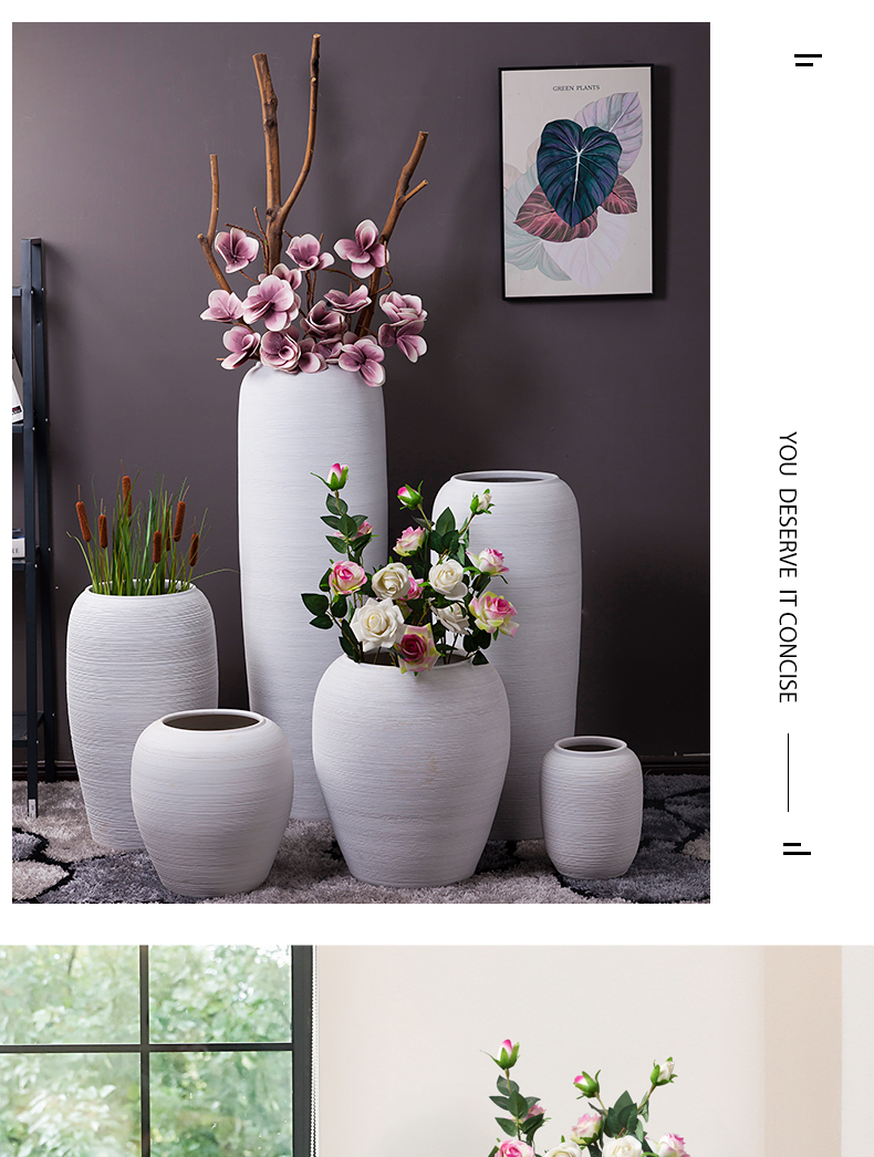 Jingdezhen ceramic vase furnishing articles be born white home sitting room office hotel furnishing articles dried flower porcelain art