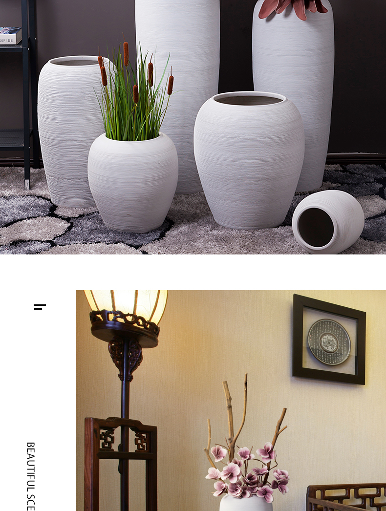 Jingdezhen ceramic vase furnishing articles be born white home sitting room office hotel furnishing articles dried flower porcelain art