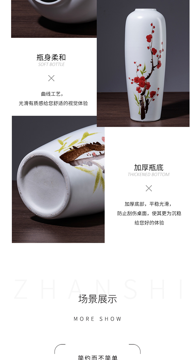 Jingdezhen ceramic vase furnishing articles sitting room bedroom office office table, tea table porch the white dried flower bottle