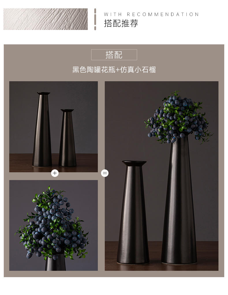 Jingdezhen ceramic vase simple retro black sitting room porch TV ark, home furnishing articles new decorative vase