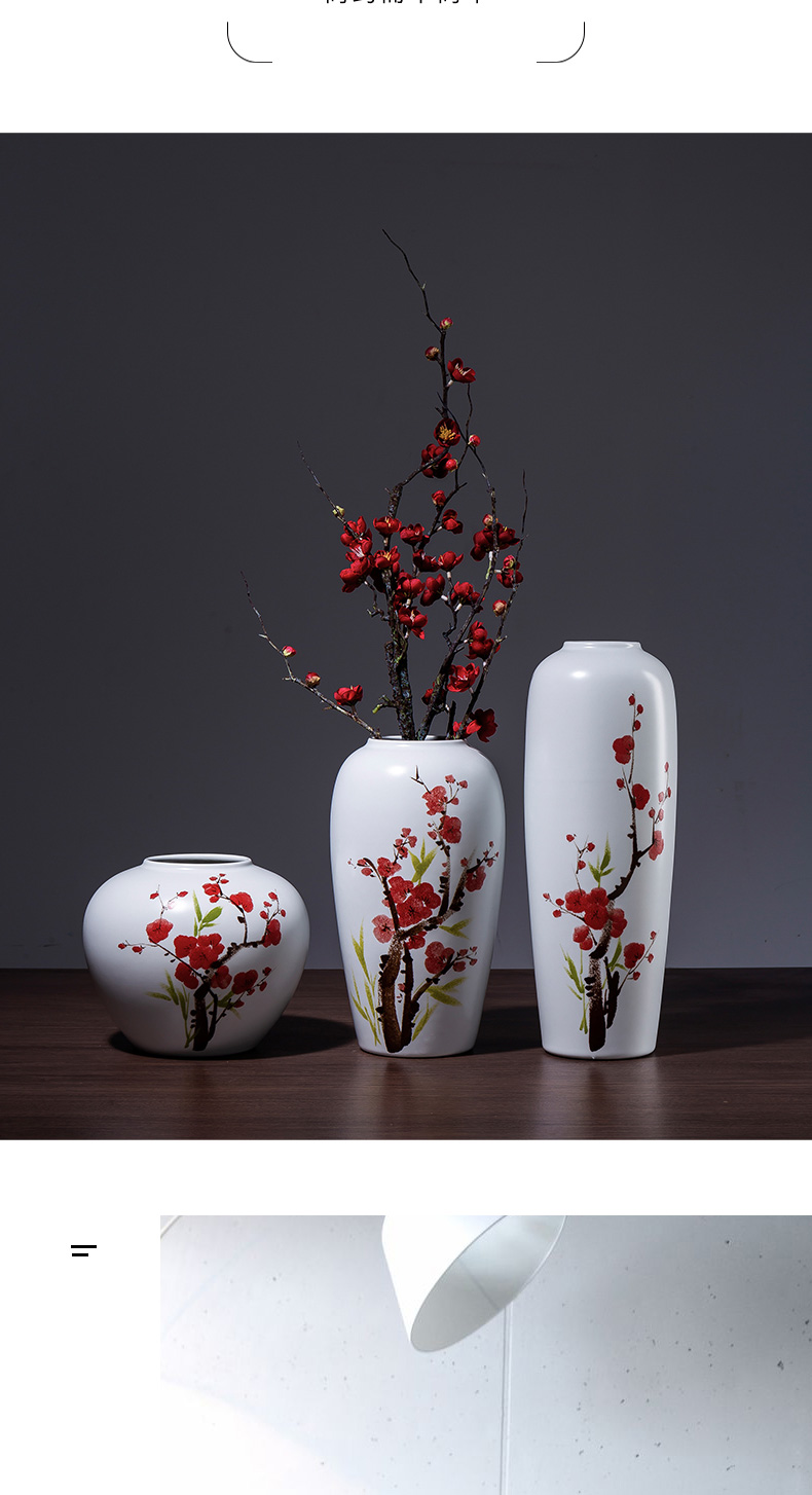 Jingdezhen ceramic vase furnishing articles sitting room bedroom office office table, tea table porch the white dried flower bottle