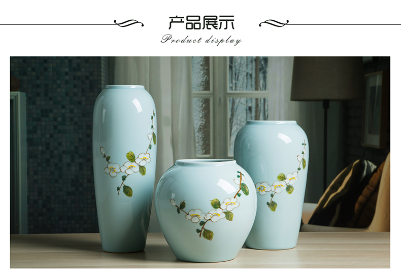 Jingdezhen Chinese dried flower vases, ceramic furnishing articles flower arranging I and contracted sitting room creative porcelain home decoration