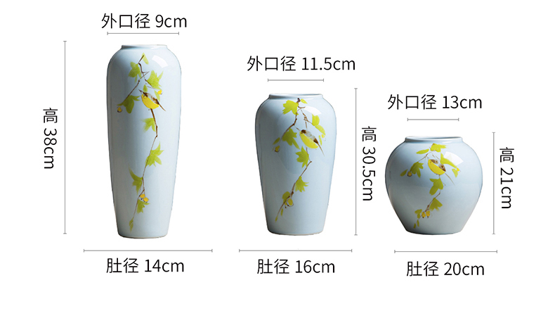 Jingdezhen Chinese dried flower vases, ceramic furnishing articles flower arranging I and contracted sitting room creative porcelain home decoration