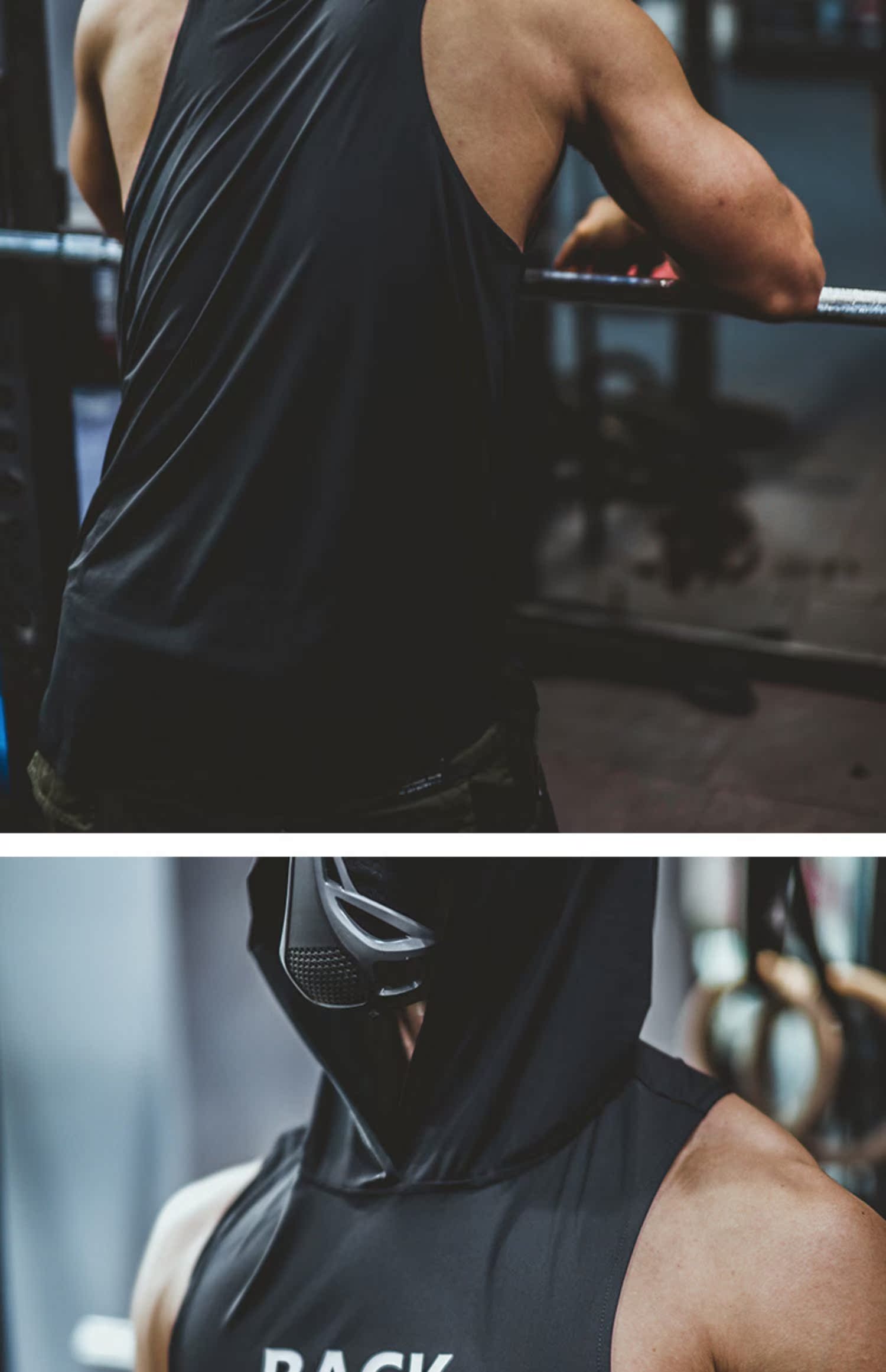 Châu Âu và Hoa Kỳ xu hướng đường phố thể thao nguyên bản áo thể thao trùm đầu vest nam mồ hôi thoải mái tre quần áo thể dục cotton khô nhanh - Lót áo thể dục