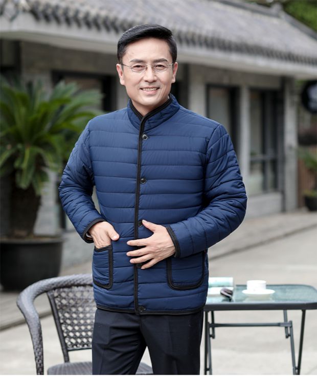 Áo khoác nam trung niên cotton dày áo khoác cotton nhỏ trung niên nam mùa đông cộng với áo khoác nhung áo khoác cũ áo dạ nam hàn quốc