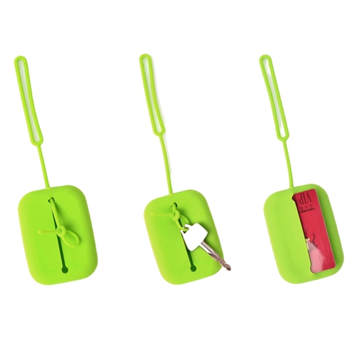 Универсальная квадратная силиконовая ключница подходит для мужчин и женщин, брелок, чехол для проездного и картхолдер, 2 предмета